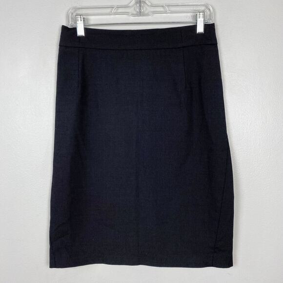 Theory Wool Pencil Skirt Joanie Dominant Back Slit Career Straight Gray Size 8 - Picture 1 of 10